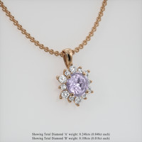 1.29 Ct. Gemstone Pendant, 14K Rose Gold 2