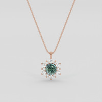 1.81 Ct. Bluish Green Sapphire Pendant, 14K Rose Gold 1