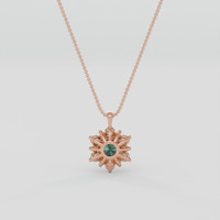 1.81 Ct. Bluish Green Sapphire Pendant, 14K Rose Gold 4
