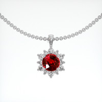 0.47 Ct. Ruby Pendant, 14K White Gold 1