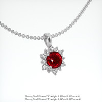 0.47 Ct. Ruby Pendant, 14K White Gold 2