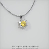 0.75 Ct. Yellow Sapphire Pendant, 14K White Gold 2