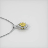 0.75 Ct. Yellow Sapphire Pendant, 14K White Gold 3