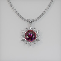 2.86 Ct. Gemstone Pendant, 18K White Gold 1