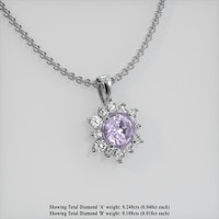 1.29 Ct. Gemstone Pendant, 18K White Gold 2