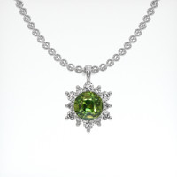 2.15 Ct. Sapphire Pendant, 18K White Gold 1
