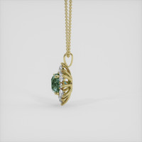 1.81 Ct. Bluish Green Sapphire Pendant, 10K Yellow Gold 3