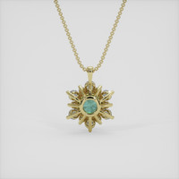 1.81 Ct. Bluish Green Sapphire Pendant, 10K Yellow Gold 4