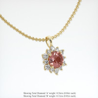 1.22 Ct. Sapphire Pendant, 14K Yellow Gold 2