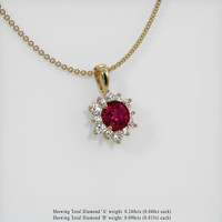 1.56 Ct. Ruby Pendant, 14K Yellow Gold 2