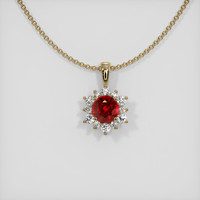 1.58 Ct. Ruby Pendant, 14K Yellow Gold 1