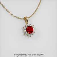 1.58 Ct. Ruby Pendant, 14K Yellow Gold 2