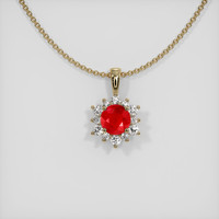 1.15 Ct. Ruby Pendant, 14K Yellow Gold 1