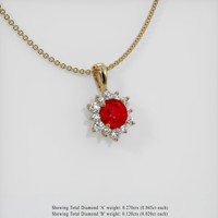 1.15 Ct. Ruby Pendant, 14K Yellow Gold 2