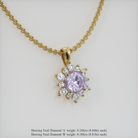 1.29 Ct. Gemstone Pendant, 18K Yellow Gold 2