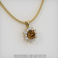 1.02 Ct. Gemstone Pendant, 18K Yellow Gold 2