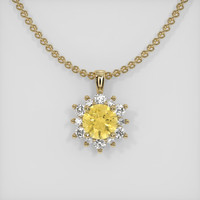 0.74 Ct. Yellow Sapphire Pendant, 18K Yellow Gold 1