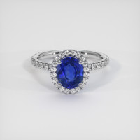 1.99 Ct. Blue Sapphire Ring, Platinum 950 1