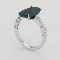 2.09 Ct. Multi Color Opal Ring, Platinum 950 2