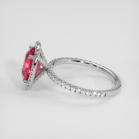 3.10 Ct. Reddish Pink Sapphire Ring, Platinum 950 4