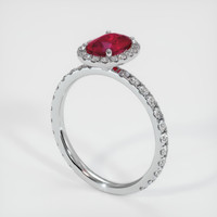 1.11 Ct. Ruby Ring, Platinum 950 2