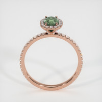 0.77 Ct. Yellowish Green Sapphire Ring, 14K Rose Gold 3