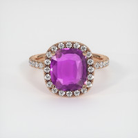 3.18 Ct. Purple Sapphire Ring, 14K Rose Gold 1