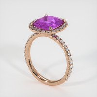 3.18 Ct. Purple Sapphire Ring, 14K Rose Gold 2