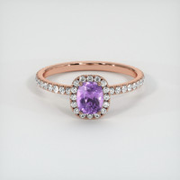 0.87 Ct. Purple Sapphire Ring, 14K Rose Gold 1