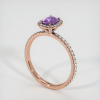 0.87 Ct. Purple Sapphire Ring, 14K Rose Gold 2