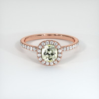 1.08 Ct. Yellowish Green Sapphire Ring, 14K Rose Gold 1