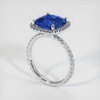5.28 Ct. Blue Sapphire Ring, 10K White Gold 2