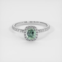 0.73 Ct. Green Sapphire Ring, 10K White Gold 1