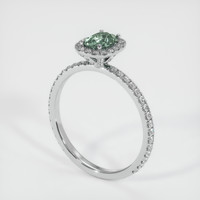 0.73 Ct. Green Sapphire Ring, 10K White Gold 2