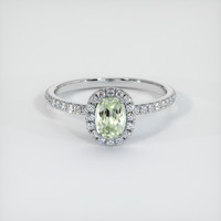 0.80 Ct. Green Sapphire Ring, 10K White Gold 1