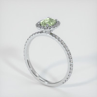 0.80 Ct. Green Sapphire Ring, 10K White Gold 2