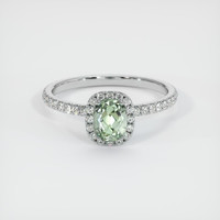 0.89 Ct. Green Sapphire Ring, 10K White Gold 1