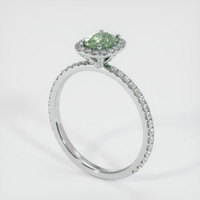0.89 Ct. Green Sapphire Ring, 10K White Gold 2