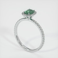 0.90 Ct. Green Sapphire Ring, 10K White Gold 2