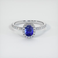0.76 Ct. Blue Sapphire Ring, 14K White Gold 1