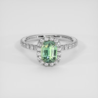 1.58 Ct. Green to Brownish Yellow Alexandrite Ring, 14K White Gold 1