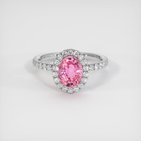 1.74 Ct. Padparadscha Sapphire Ring, 14K White Gold 1