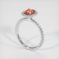 1.17 Ct. Padparadscha Sapphire Ring, 14K White Gold 2