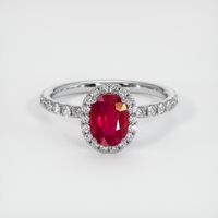 1.11 Ct. Ruby Ring, 14K White Gold 1