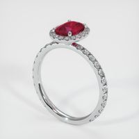 1.11 Ct. Ruby Ring, 14K White Gold 2