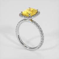 3.50 Ct. Yellow Sapphire Ring, 14K White Gold 2