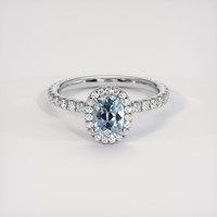 1.05 Ct. Blue Sapphire Ring, 14K White Gold 1