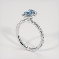 1.05 Ct. Blue Sapphire Ring, 14K White Gold 2