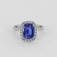 3.11 Ct. Blue Sapphire Ring, 14K White Gold 1