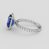 3.11 Ct. Blue Sapphire Ring, 14K White Gold 4